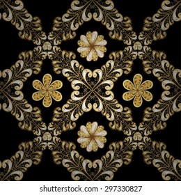 Abstract beautiful background, royal, damask ornament, vintage, rich seamless pattern, luxury, artistic vector wallpaper, floral, oldest style fashioned arabesque fabric for decoration and design