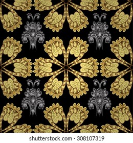 Abstract beautiful background, royal, damask ornament, vintage, rich seamless pattern, luxury, artistic vector wallpaper, floral, oldest style fashioned arabesque fabric for decoration and design 