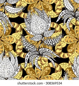 Abstract beautiful background, royal, damask ornament, vintage, rich seamless pattern, luxury, artistic vector wallpaper, floral, oldest style fashioned arabesque fabric for decoration and design