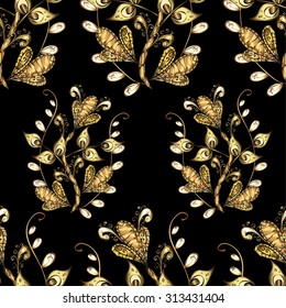 Abstract beautiful background, royal, damask ornament, vintage, rich seamless pattern, oldest style fashioned arabesque fabric for decoration and design