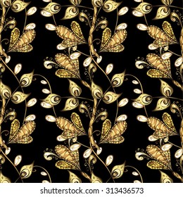 Abstract beautiful background, royal, damask ornament, vintage, rich seamless pattern, oldest style fashioned arabesque fabric for decoration and design
