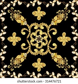 Abstract beautiful background, royal, damask ornament, vintage, rich seamless pattern, oldest style fashioned arabesque fabric for decoration and design