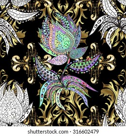 Abstract beautiful background, royal, damask ornament, vintage, rich seamless pattern, luxury, artistic vector wallpaper, floral, oldest style fashioned arabesque fabric for decoration and design