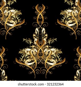 Abstract beautiful background, royal, damask ornament, vintage, rich seamless pattern, luxury, artistic vector wallpaper, floral, oldest style fashioned arabesque fabric for decoration and design