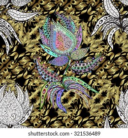 Abstract beautiful background, royal, damask ornament, vintage, rich seamless pattern, luxury, artistic vector wallpaper, floral, oldest style fashioned arabesque fabric for decoration and design