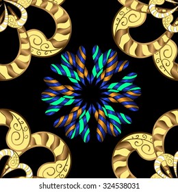 Abstract beautiful background, royal, damask ornament, vintage, rich seamless pattern, luxury, artistic vector wallpaper, floral, oldest style fashioned arabesque fabric for decoration and design