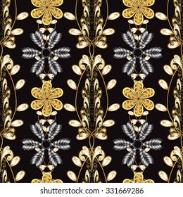 Abstract beautiful background, royal, damask ornament, vintage, rich seamless pattern, luxury, artistic vector wallpaper, floral, oldest style fashioned arabesque fabric for decoration and design