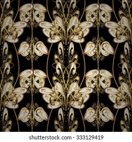 Abstract beautiful background, royal, damask ornament, vintage, rich seamless pattern, luxury, artistic vector wallpaper, floral, oldest style fashioned arabesque fabric for decoration and design