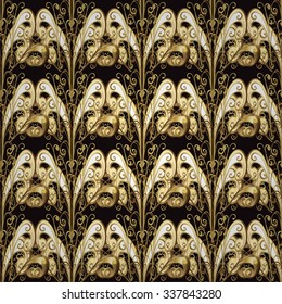 Abstract beautiful background, royal, damask ornament, vintage, rich seamless pattern, luxury, artistic vector wallpaper, floral, oldest style fashioned arabesque fabric for decoration and design