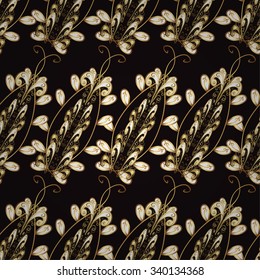 Abstract beautiful background, royal, damask ornament, vintage, rich seamless pattern, luxury, artistic vector wallpaper, floral, oldest style fashioned arabesque fabric for decoration and design
