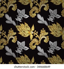 Abstract beautiful background, royal, damask ornament, vintage, rich seamless pattern, luxury, artistic vector wallpaper, floral, oldest style fashioned arabesque fabric for decoration and design