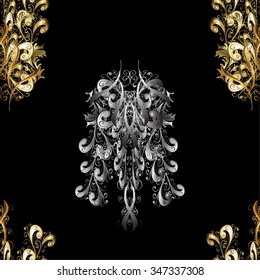 Abstract beautiful background, royal, damask ornament, vintage, rich seamless pattern, luxury, artistic vector wallpaper, floral, oldest style fashioned arabesque fabric for decoration and design