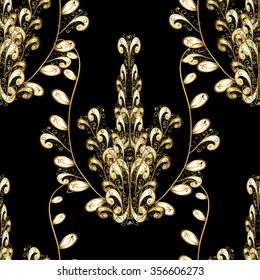 Abstract beautiful background, royal, damask ornament, vintage, rich seamless pattern, luxury, artistic vector wallpaper, floral, oldest style fashioned arabesque fabric for decoration and design