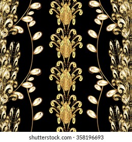 Abstract beautiful background, royal, damask ornament, vintage, rich seamless pattern, luxury, artistic vector wallpaper, floral, oldest style fashioned arabesque fabric for decoration and design