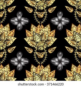Abstract beautiful background, royal, damask ornament, vintage, rich seamless pattern, luxury, artistic vector wallpaper, floral, oldest style fashioned arabesque fabric for decoration and design