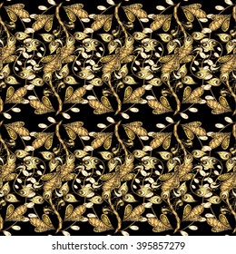 Abstract beautiful background, royal, damask ornament, vintage, rich seamless pattern, luxury, artistic vector wallpaper, floral, oldest style fashioned arabesque fabric for decoration and design