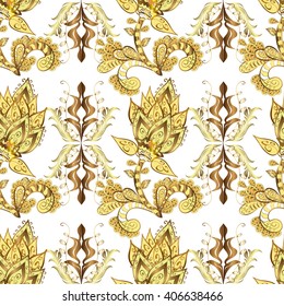 Abstract beautiful background, royal, damask ornament, vintage, rich seamless pattern, luxury, artistic vector wallpaper, floral, oldest style fashioned arabesque fabric for decoration and design