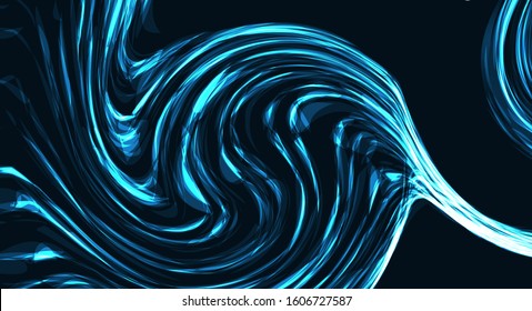 Abstract beautiful background from various curved lines and waves, electric tapes, magic spirals blue and white. The background. Texture.