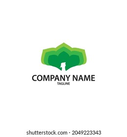abstract beautiful bird with green colored tail. can be used as a logo.