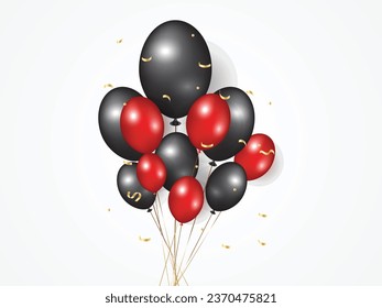 abstract beautiful black red ballon design.