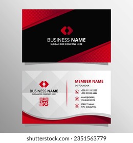 Abstract Beautiful Black and Red Diagonal Business Card Template, can be used for business designs, presentation designs or any suitable designs.