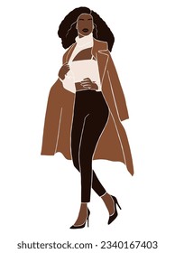 Abstract beautiful black woman illustration. Vector illustration.