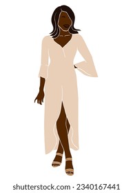 Abstract beautiful black woman illustration. Vector illustration.