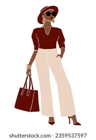 Abstract beautiful boss lady illustration. Vector illustration.