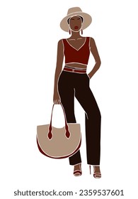 Abstract beautiful boss lady illustration. Vector illustration.