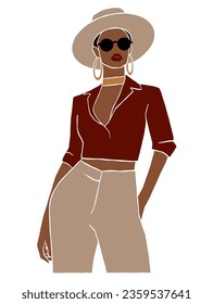 Abstract beautiful boss lady illustration. Vector illustration.