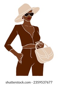 Abstract beautiful boss lady illustration. Vector illustration.