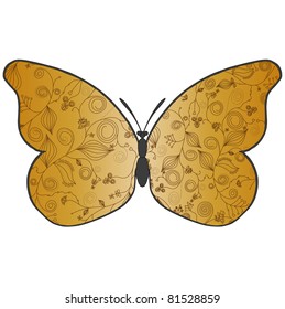 Abstract beautiful butterfly with a flower pattern