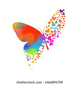 Butterfly Hearts Vector Stock Vector (Royalty Free) 644838580 ...