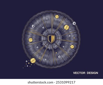 abstrato lindo círculo padrão decoração design arte elemento cogumelo enzima linha antioxidação antibiótico micróbio 
fermentação de vetor de levedura madura
