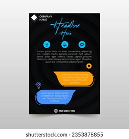 Abstract Beautiful Circular Dotted Black Flyer Template, can be used for business designs, presentation designs or any suitable designs.