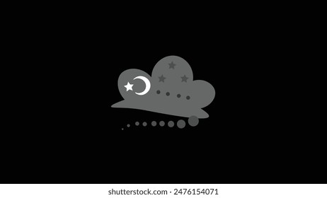 Abstract beautiful cloud and moon icon illustration isolated vector sign symbol.