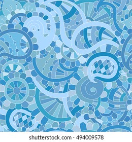 abstract beautiful colored buta seamless pattern, indian paisley motifs, vector illustration