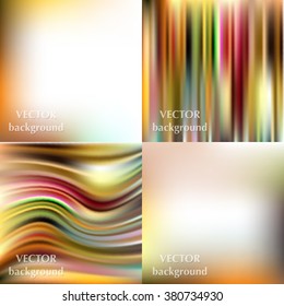 Abstract beautiful colorful blurred wavy smooth vector backgrounds set EPS10