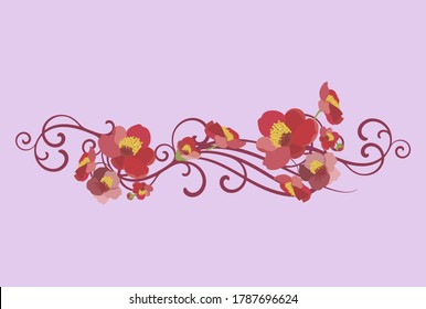 Abstract Beautiful Colorful Flower with Ligh pink Flourish Decorative Ornament Wallpaper Vector Illustration