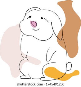 Abstract beautiful cute animal sketch vector illustration