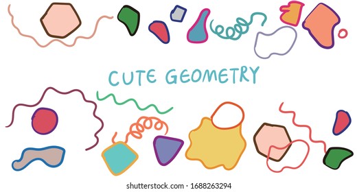 Abstracto lindos niños lindos líneas de círculo geométrico vectorial