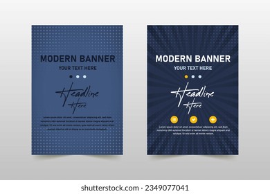 Resumen Hermosa plantilla de banner de historietas azules oscuras, se puede usar para diseños de negocios, presentaciones o cualquier diseño adecuado.