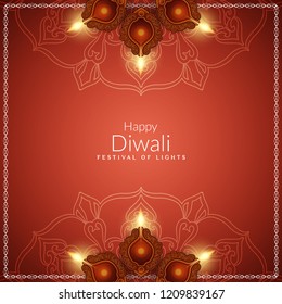 Abstract beautiful decorative Happy Diwali background vector