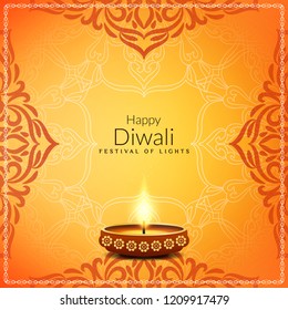 Abstract beautiful decorative Happy Diwali elegant background