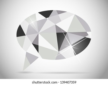Abstract beautiful diamond speech bubble vector illustration