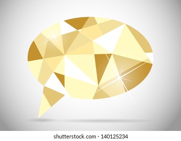 Abstract beautiful diamond speech bubble vector illustration