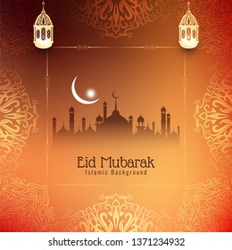 Abstract beautiful Eid Mubarak festival background vector