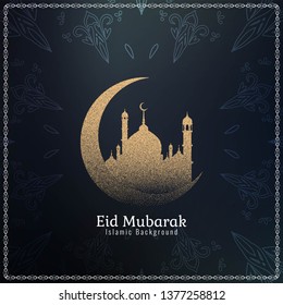 Abstract beautiful Eid Mubarak religious background vector