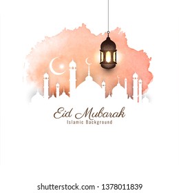 Abstract beautiful Eid Mubarak religious background vector