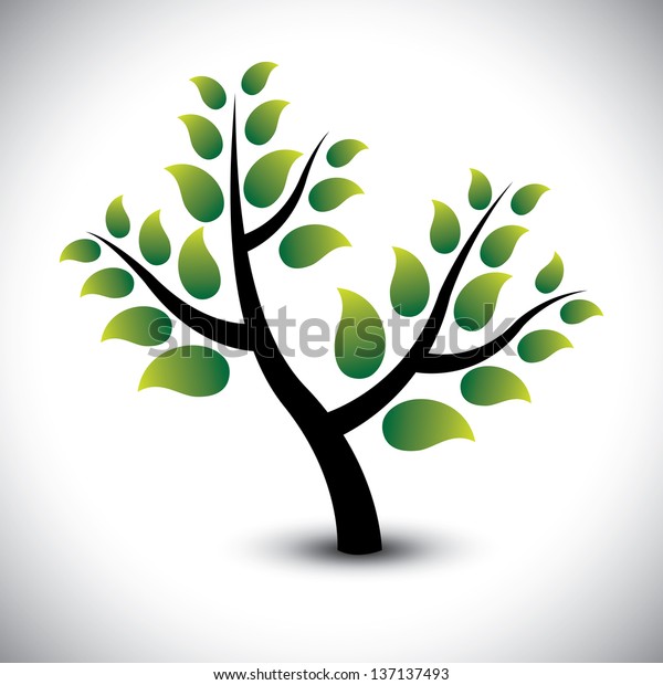 Abstract Beautiful Evergreen Tree Garden Vector Stock Vector (Royalty
